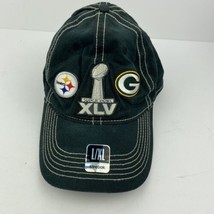 Super Bowl XLV Hat Cap Black Adjustable OSFA NFL Steelers Green Bay Mens - £9.50 GBP