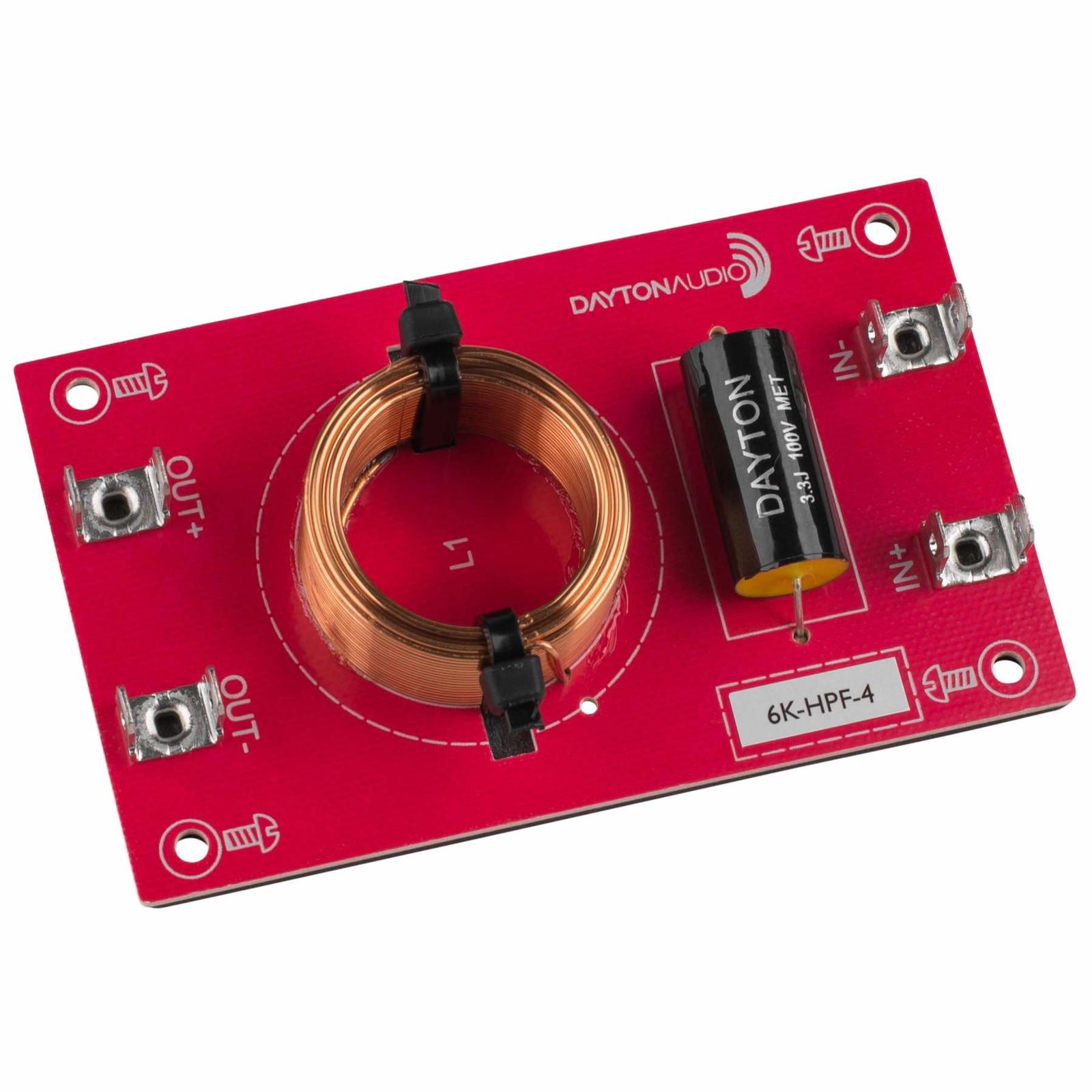 Dayton Audio DHF25 High Performance High Pass Filter, 4 Ohm, 6,000 Hz: 1... - $14.36