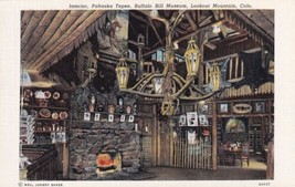 Interior Pahaska Tepee Buffalo Bill Museum Lookout Mtn. Colorado CO Postcard D44 - £2.35 GBP