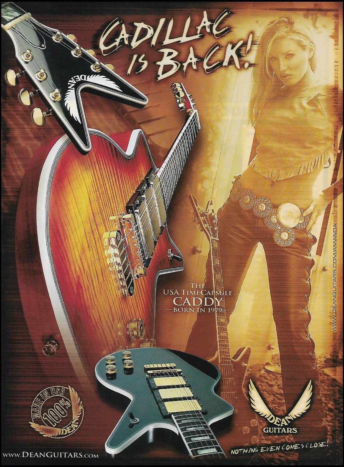 The Dean Cadillac USA Time Capsule Series Caddy guitar ad 2003 advertisement - $4.23