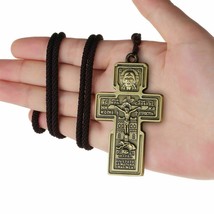 Collar Con Colgante Jesús Ortodoxo Cadena Cuerda Trenzada Joyería Sagrad... - £12.50 GBP