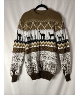 Alpaca Knit Pattern Men’s Crewneck Peru Pullover Sweater sz L - $961.87 MXN