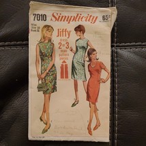 Simplicity 7010 Womens Jiffy Dress Size 10 Bust 31 1967 Vintage Sewing P... - £8.96 GBP