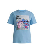 Stitch and Angel Juniors Graphic Tee w/ Short Sleeves, Blue Size S - $27.77 CAD