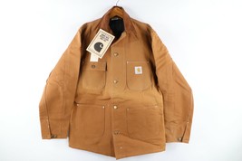 NOS Vtg 90s Carhartt Mens 38 Tall Spell Out Blanket Lined Jacket Duck Brown USA - £206.83 GBP