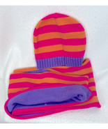 TOBY orange/pink/purple scarf +hat size 4-16 - $167.64 MXN