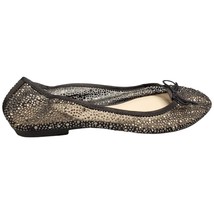 Aldo Flat Ballet Shoes Womens Size 7 Black Sheer Rhinestone Round Toe Slip On - £20.70 GBP