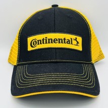 Continental Tire Black Hat Cap Snapback Meshback Vented Yellow Mesh Truc... - $10.60