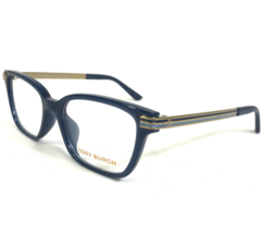 Tory Burch Eyeglasses Frames TY 4007U 1832 Blue Gold Cat Eye Asian Fit 49-16-140 - £63.34 GBP