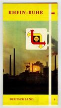 Shell Oil Company Deutschland Map Germany 1958 Rhein Ruhr &amp; Rhein Mosel - $29.67