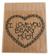 Stampin Up Rubber Stamp I Love You Beary Much Bear Pun Card Making Words... - $3.99