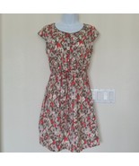 Merona Womens Juniors Cap Sleeve Dress Size S Cotton Cinch Waist All Ove... - $24.29 CAD