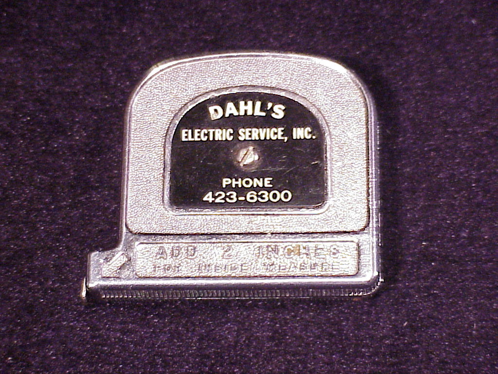 Primary image for Vintage Dahl’s Electric Service Inc. Advertising Tape Measure, from Longview, Wa