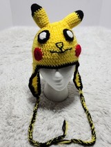 Hand Knit Pikachu Pokemon Winter Hat Amazing Quality Adult Size - £7.59 GBP