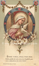Faithful Virgin, Pray for Us – 8.5x11&quot; Print – Based on a Vintage French Holy Ca - £9.30 GBP+