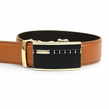 Men&#39;s Genuine Leather Belt with Removable Sliding Ratchet Buckle - Briti... - £10.86 GBP