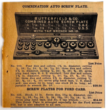 1917 Butterfield Auto Screw Plate Advertisement Chas Miller Automobilia ... - $19.99