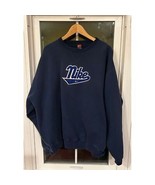 Y2K vintage 2000s Nike Navy Blue sweatshirt with embroidered patch sz XXL - $45.00