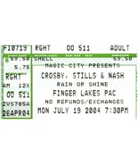 Crosby Stlls &amp; Nash Ticket Stub Juillet 19 2004 Doigt Lacs Spectacle Art... - £25.07 GBP
