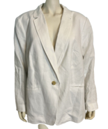 NWT Talbots Plus Petite White Linen Lined One Button Blazer Size 22WP - $94.99