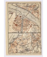 1914 ANTIQUE CITY MAP OF BAYONNE BAIONA  / BASQUE COUNTRY / GASCONY / FR... - £17.23 GBP