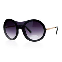 Womens Unique Sunglasses Oversized Round Shield Full Lens Rimless Fashion - £9.51 GBP+