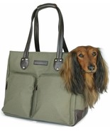 Dog Carrier Bag - Waxed Canvas And Leather Soft-Sided Pet Travel Tote Wi... - $137.99