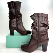 Maurice&#39;s Heel Womens Boots Vienna Heeled Zip Up Brown Boots 26060 Womens Sz 8 M - £20.46 GBP