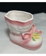 Vtg Nancy Pew Pink Baby Bootie Planter-Japan Ceramic No Chips/Cracks 3.5... - $6.88