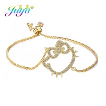 Juya New Design Women Christmas Gift Jewelry MiPave Zircon Floating Hello Cat Co - £11.43 GBP