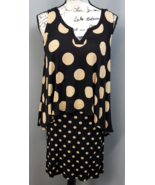 Maeve Anthropologie A-Line Dress Womens S Black Tan Polka Dot Layered Sp... - $719.88 MXN