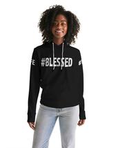 BLESSED LIFE Black White Womens Hoodie with Sleeve Text - £39.50 GBP