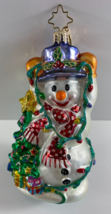 Christopher Radko Snowman Glowman Glass Christmas Tree 5 in Ornament - £77.31 GBP