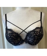 Victoria’s Secret Bombshell Push Up 34A Black Lace Strappy Bra Z2 - £26.49 GBP