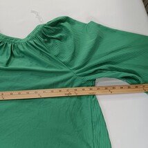 Vintage Koret Round Neck Women’s Green Huge Sleeves Pullover Blouse Chest 41" image 5