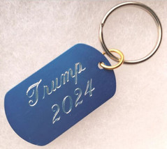 Trump 2024 Engraved Aluminum Blue Color Keyring - £6.17 GBP