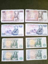 Lot of 8 Vintage 70s/80s English 1/5/10 Pound Notes - £98.59 GBP
