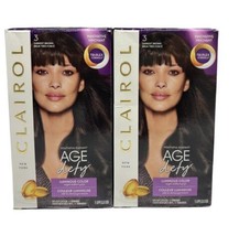 (2) Clairol Yuthful Radiant Age Defy Permanent Hair Dye, 3 Darkest Brown - $54.96