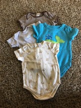 * Lot of 4 Boys One Piece  Rompers, Sz 0-3 Months - £6.14 GBP