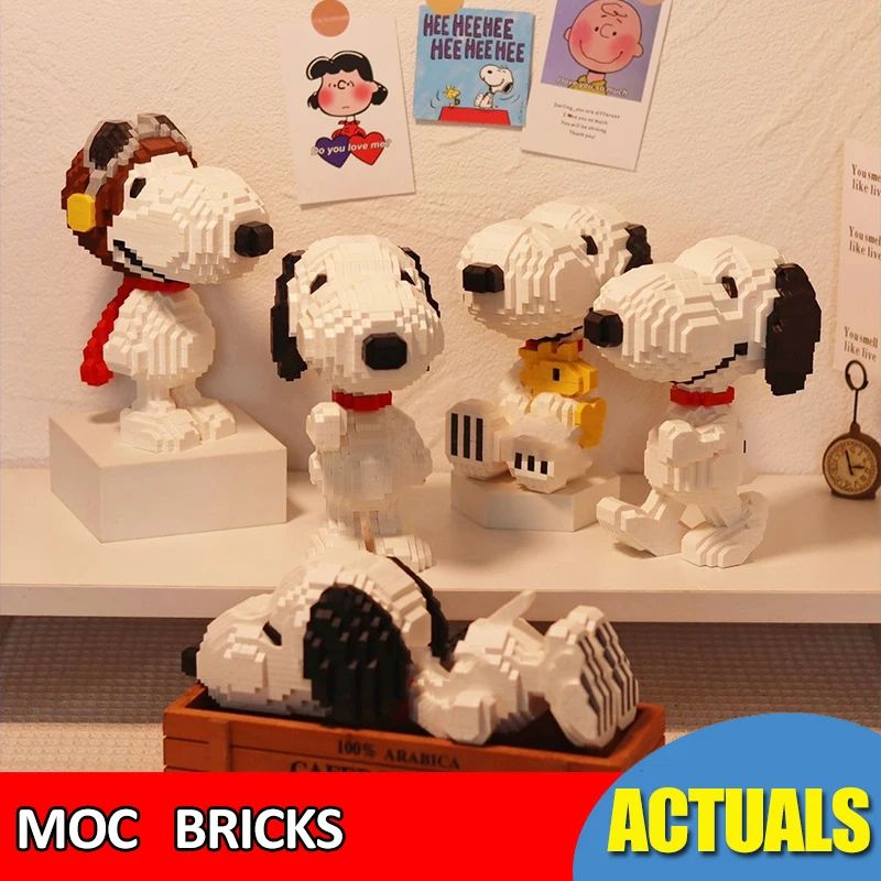 HSANHE Snoopy Building Blocks Assembly Model Cartoon Dog Bricks  Children&#39;s - £18.81 GBP