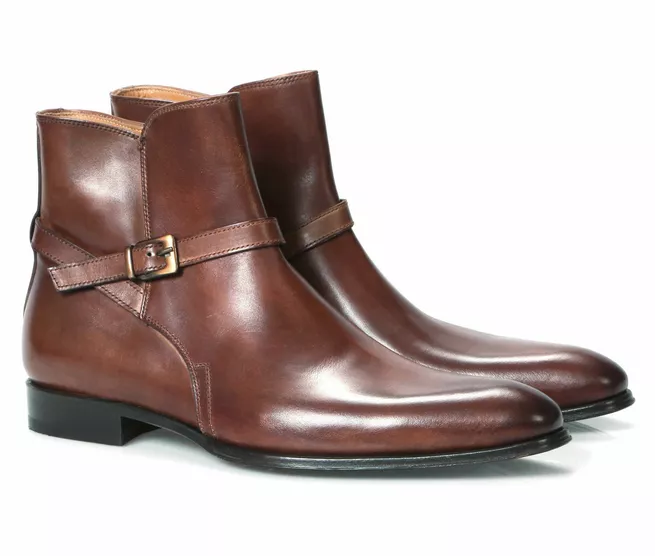Handmade Mens Dark Brown Leather Jodhpur Formal Ankle Buckle Boots For O... - $149.99+