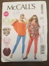 McCalls Sewing Craft Pattern M6510 McCall’s Misses’ Tops &amp; Belt Size Y G... - $5.89