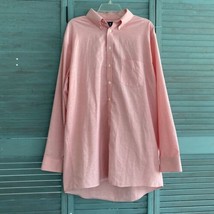 Stafford Travel Wrinkle Free Button Up Shirt ~ Sz 17.5  36-37~ Pink ~Long Sleeve - £17.69 GBP