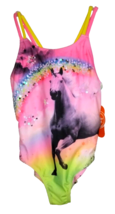 Wonder Nation Girl&#39;s One-Piece Swimsuit - Unicorn Print with Sequins - M (7-8) - £7.60 GBP