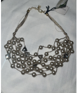 Gardenia Jewelry  8 Strand Glass Pearl and Gold Tone Gardenia Necklace 2... - $1,608.20 MXN