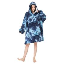 Hoodie Blanket Oversized Wearable Flannel Sweatshirt With Front Pocket For Adult - £35.24 GBP