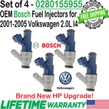 4 Packs Bosch New HP Upgrade Fuel Injectors for 2000-03 Volkswagen Golf 2.0L I4 - $277.19