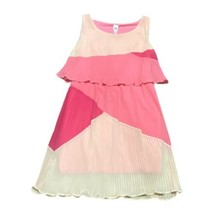 Vintage Club Dancing Sangria Women&#39;s Dress Pink Ivory Pleated Size 8 Sma... - $28.02