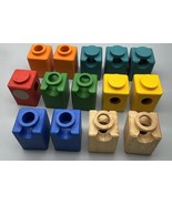 Hape Quadrilla Marble Run Lot 14 Tower Blocks Orange Green Red Blue Wood... - $523.23 MXN