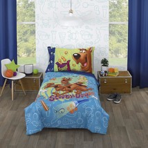 Scooby Doo - Scooby Dooby Doo Blue, Green, Brown &amp; Orange 4Piece Toddler Bed Set - £73.98 GBP